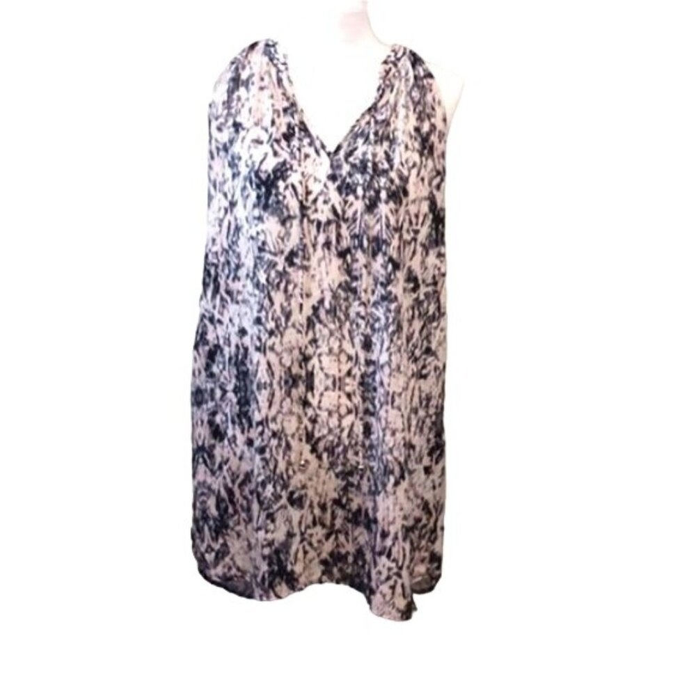 Mary & Mabel High-Low Sleeveless Shift Dress Grey/Pink/White Size M